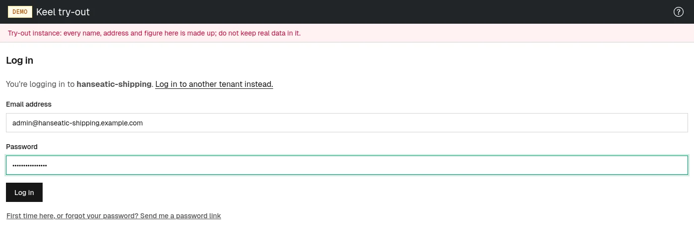 Your tenant's login page names the tenant you are signing in to.