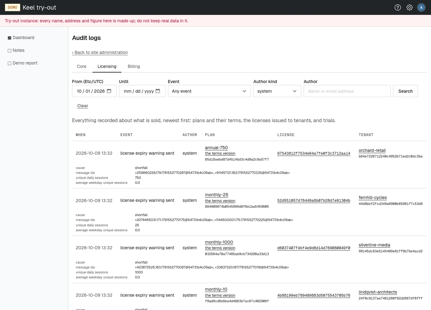 A search for what the service did on its own this month.